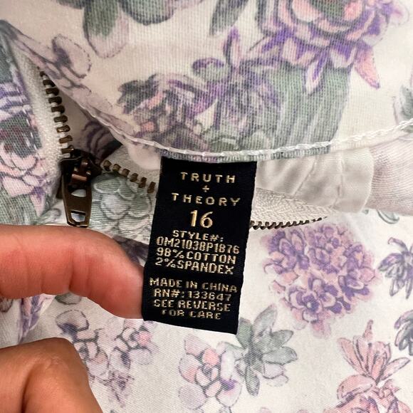 Truth + Theory Super Soft Stretch Multicolor Floral Skinny Jeans Size 16 - Picture 7 of 8